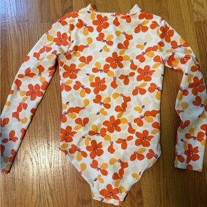 Floral Kids Swimwear - Orange and Red